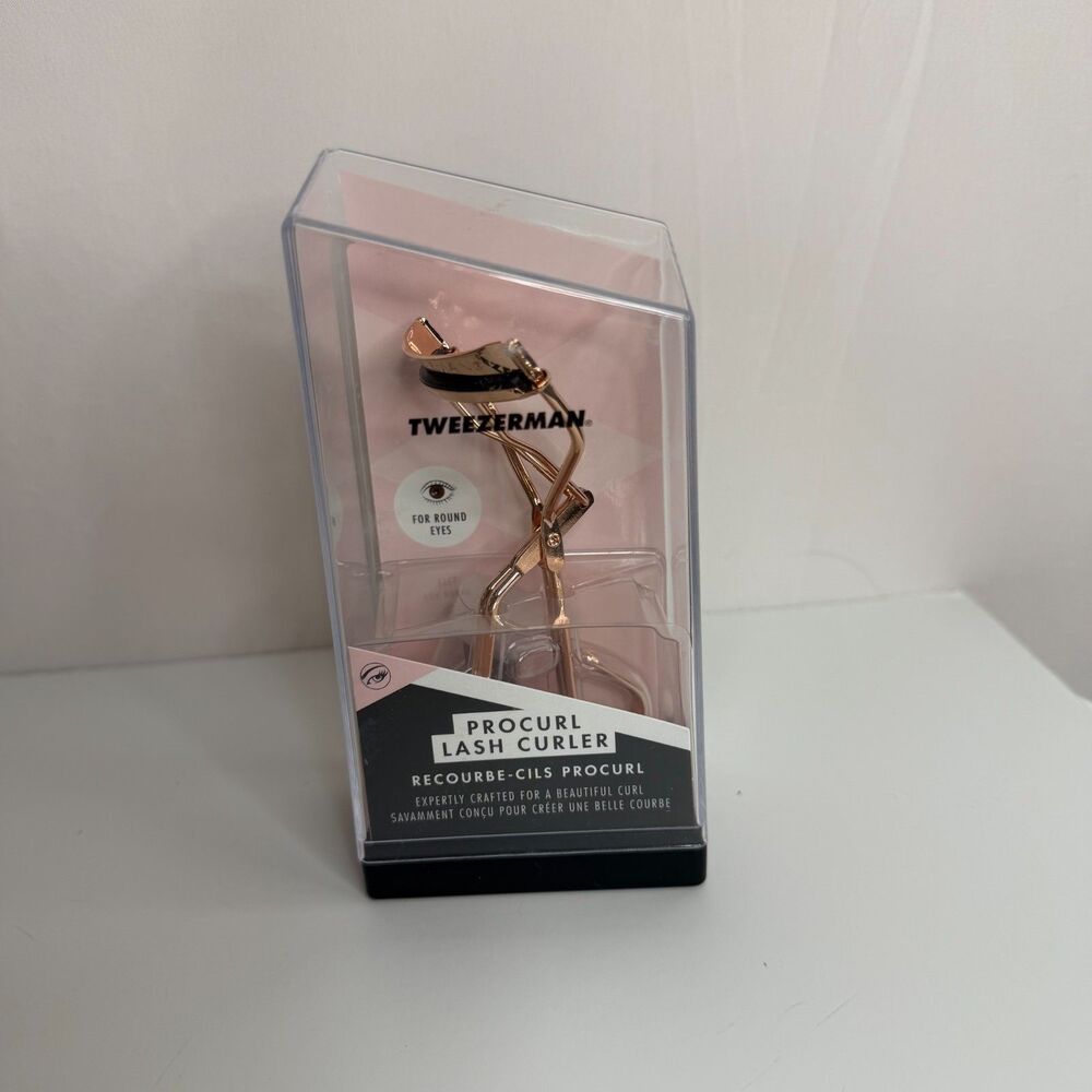 Tweezerman ProCurl Lash Curler Rose Gold Round Eyes Lash Logic Series New in Box